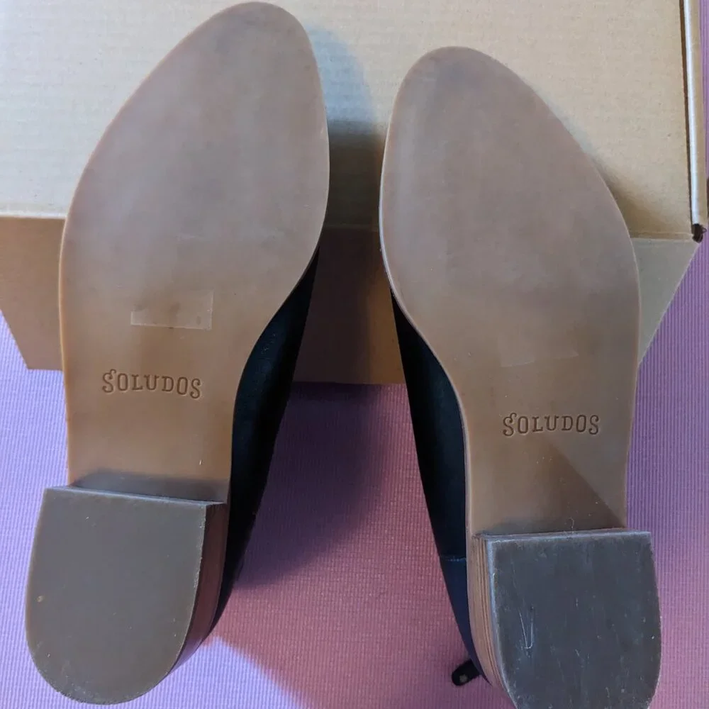 Soludos Venetian Bootie Sz 9 Black Leather - Picture 5 of 7